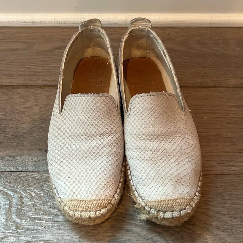 Handcrafted gray leather espadrilles size 35 - fit like a 5.5.